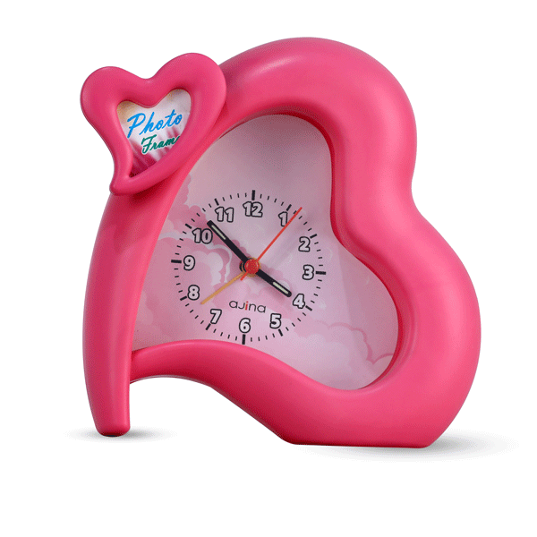Heart Table Clock -Pink