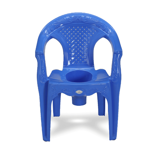 King Commode Chair W/O Lid - SM Blue