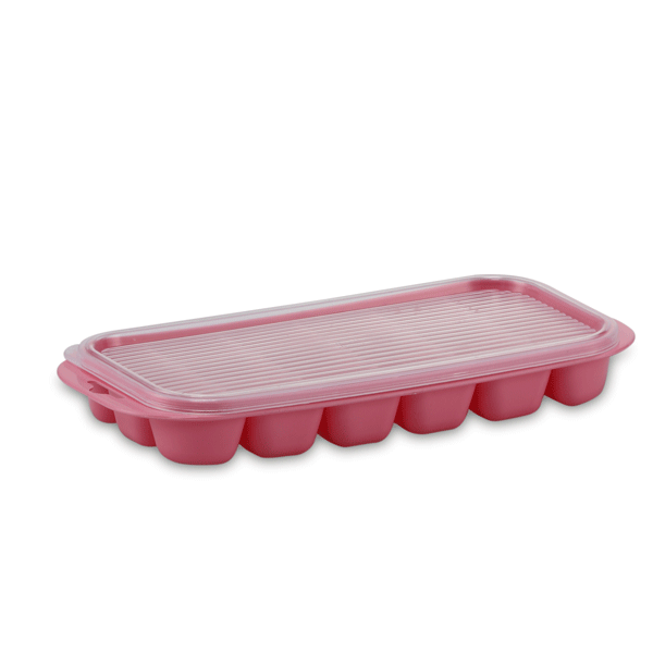 Daisy Ice Tray With Cover - Light Pink